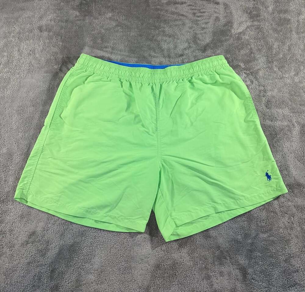 Polo Ralph Lauren Vintage Swim Trunks Size XL Green Nylon Lined Shorts